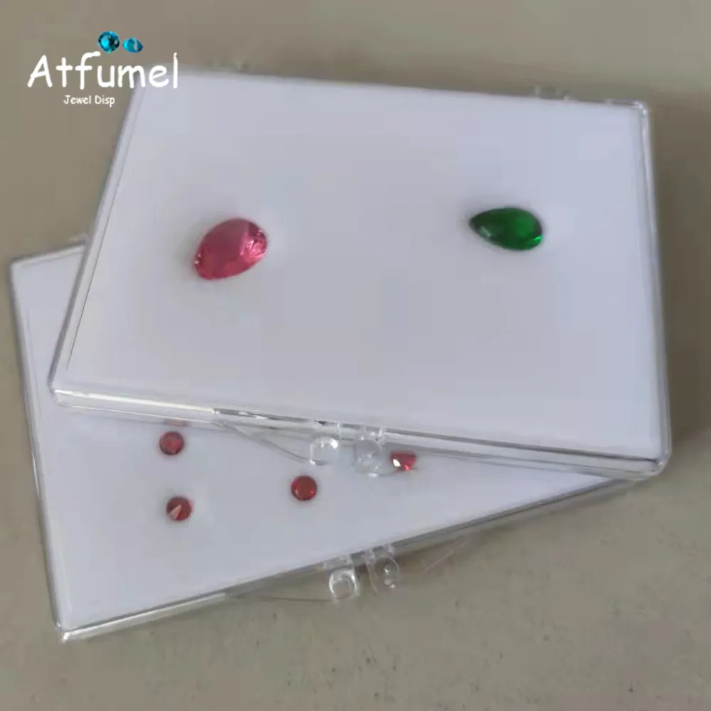 Gems Jewelry Display Box Diamond Organizer Gemstone Teaching Specimen Packaging Box Clear Earrings Stone Gems Storage Boxes