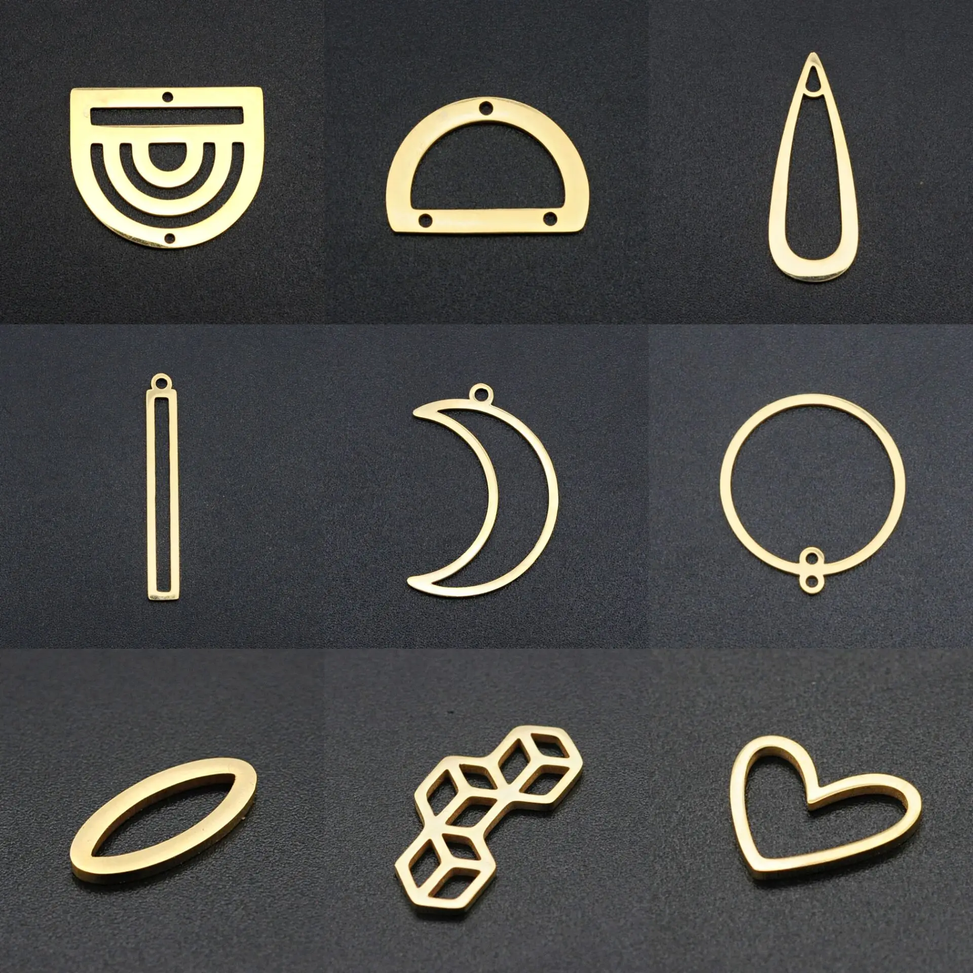 10Pcs/Lot 100% Stainless Steel Different Geometric DIY Earring Connectors Charm For Making Necklace Earrings Fashion Jewelry