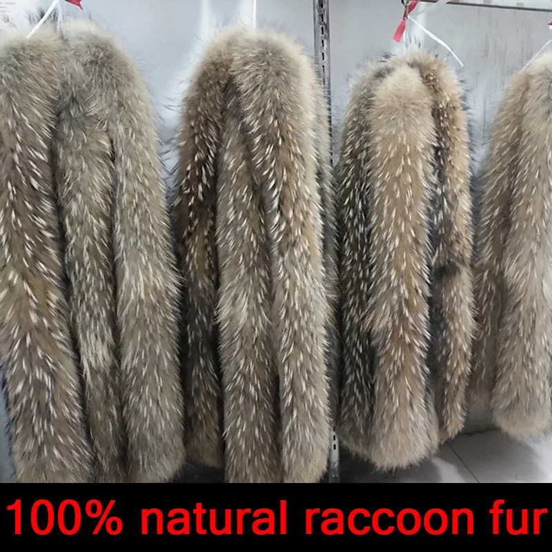 5A quality natural fur collar Winter Real Natural Raccoon Fur Collar for hat High Quality Raccoon Fur Fashion Coat Collar