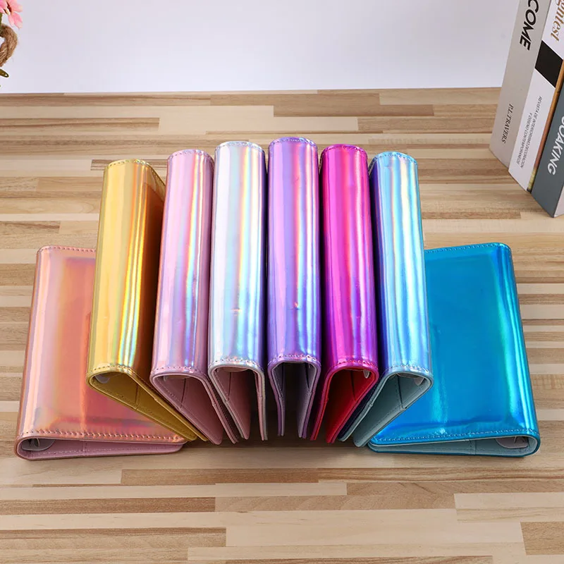 A6/A5 Macaroon Laser Glitter Color PU Leather DIY Binder Notebook Cover Diary Agenda Planner Paper Cover School Stationery