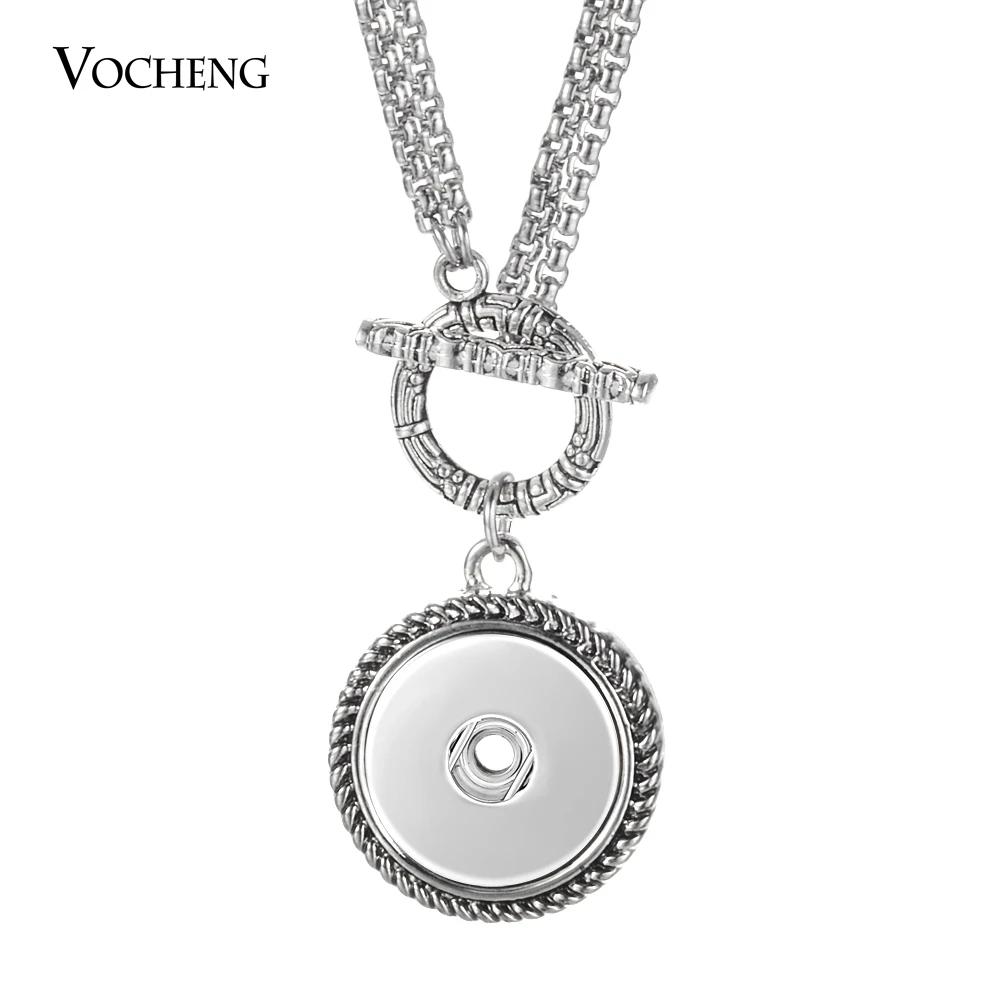 10pcs/lot Stainless Steel Chain GingerSnap Jewelry Vocheng Snap Button Necklace Pendant fit 18mm Snap Charms NN-721*10