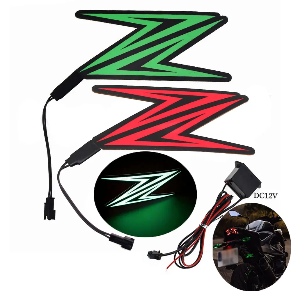 For Kawasaki Z1000 Z900 Z800 Z750 Z650 Z400 Z Ninja 250 400 650 Motorcycle Night Light Sticker Logo Signal Helmet Lamp Decal