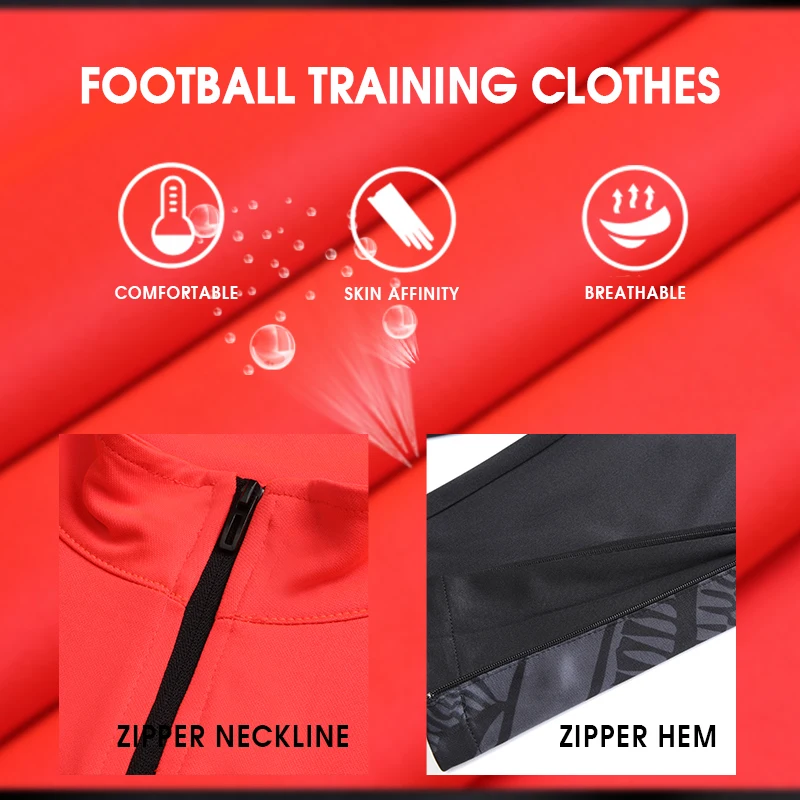 Sports Suit Men Running Orange Jacket Training Pants Sport Set Running Suits Gym Sportwear