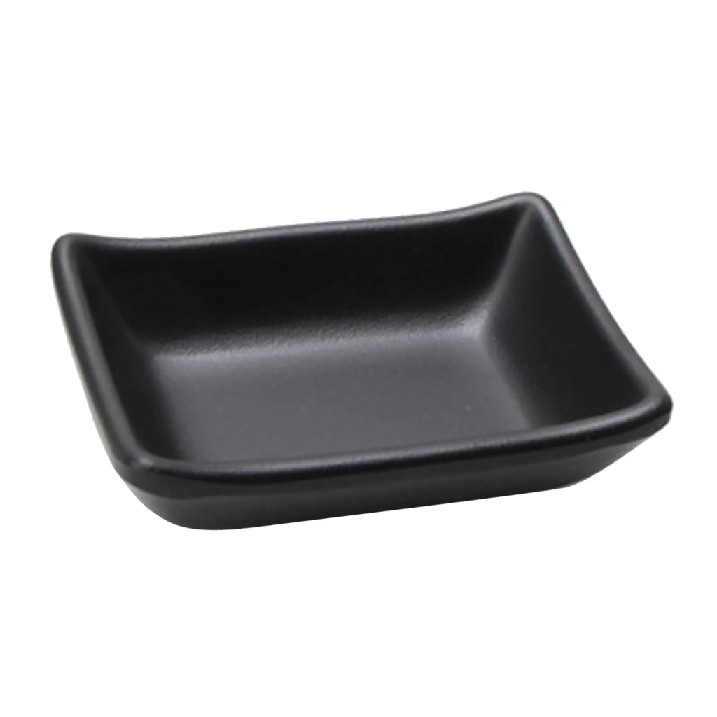 Black Melamine Butter Dish Tableware KTV Dining Room Snack Dishes Japanese Sushi