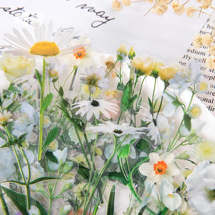 40pcs/pack Lovely Floral Flower Diary Sticker Label Scrapbooking Sticker Handbook Decoration image 3