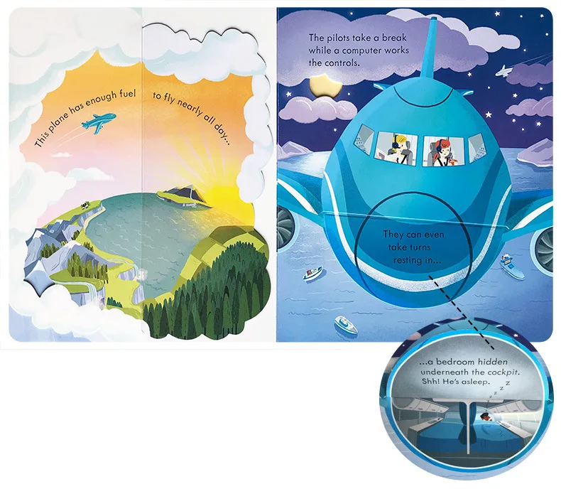 Peep Inside How A Plane Works English 3D Flap Picture Book Baby Children Educational Reading Paperboard Books