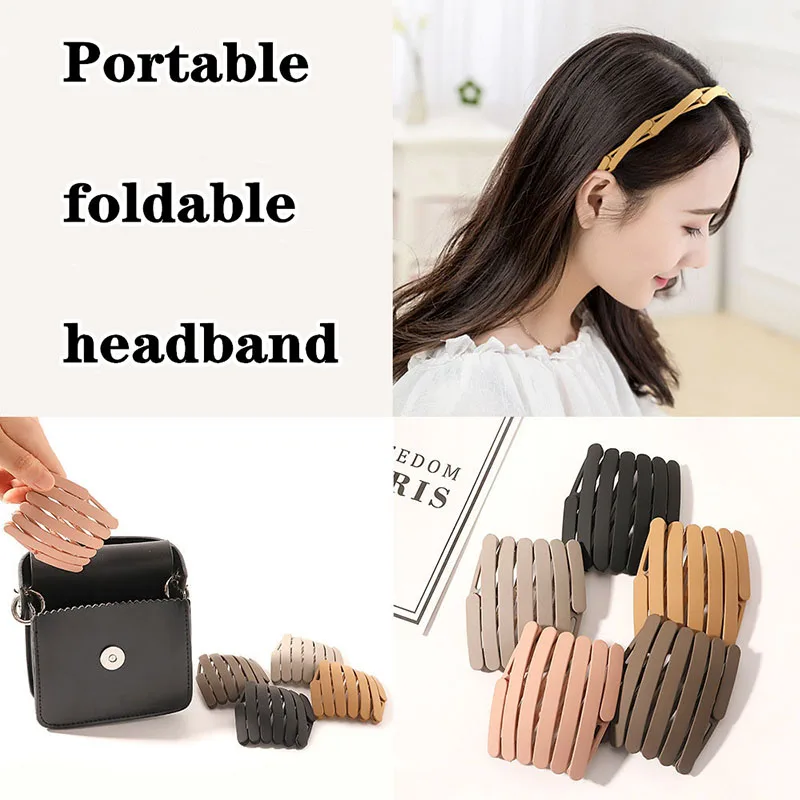 2025 New Foldable Hair Bands Headband Fashion Woman Portable Hair Band Hairpin Hair Hoop Hair Accessories For Hair