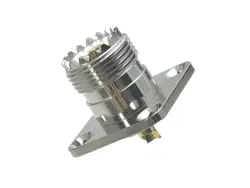 1pcs UHF SO239 Female Jack 4-Holes Flange Connector Solder Cup Panel Mount RF Coaxial Brass Straight New