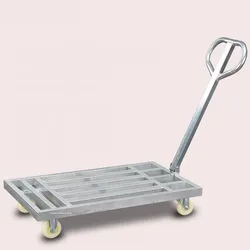 Folding Small Trailer Cart, Flatbed Wagon Pull Dolly Four-Wheel Push Cargo Trolley, Portable Hand Truck