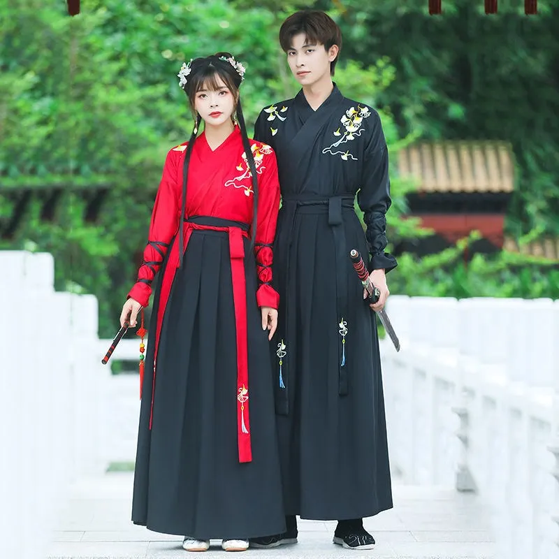 Hanfu-Disfraz de Hanfu para hombre, ropa tradicional de moda china, ropa de estudiante, talla grande 2XL 3XL 4XL