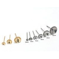 20pcs 316 Stainless Steel Stud Earring Cup Setting Fit for 3-10mm Rhinestone Ear Stud Components for DIY Earring Jewelry Making