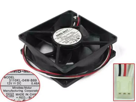 

NMB-MAT 3110KL-04W-B89 P08 DC 12V 0.46A 3-Wire 80X80X25mm Server Cooling Fan