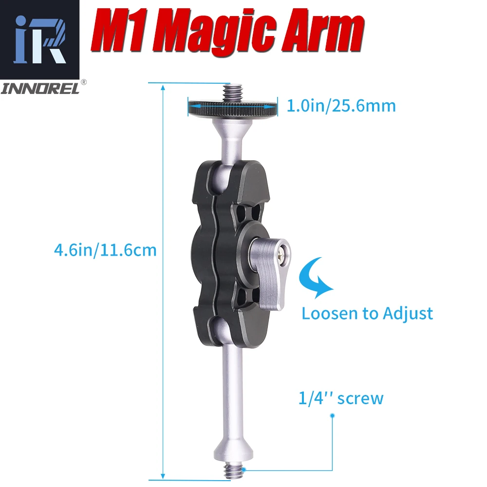 Innorel liga de alumínio braço mágico e adaptador de grampo de telefone universal braçadeira de montagem para celular dslr tripé de câmera levou luz de vídeo