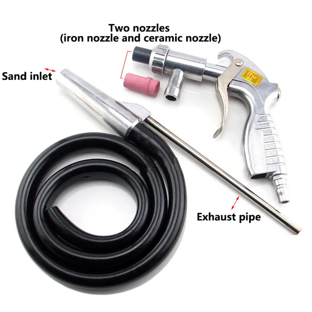 Portable Air Sandblaster Large Nozzle Sand Blasting Machine Kit for Glass