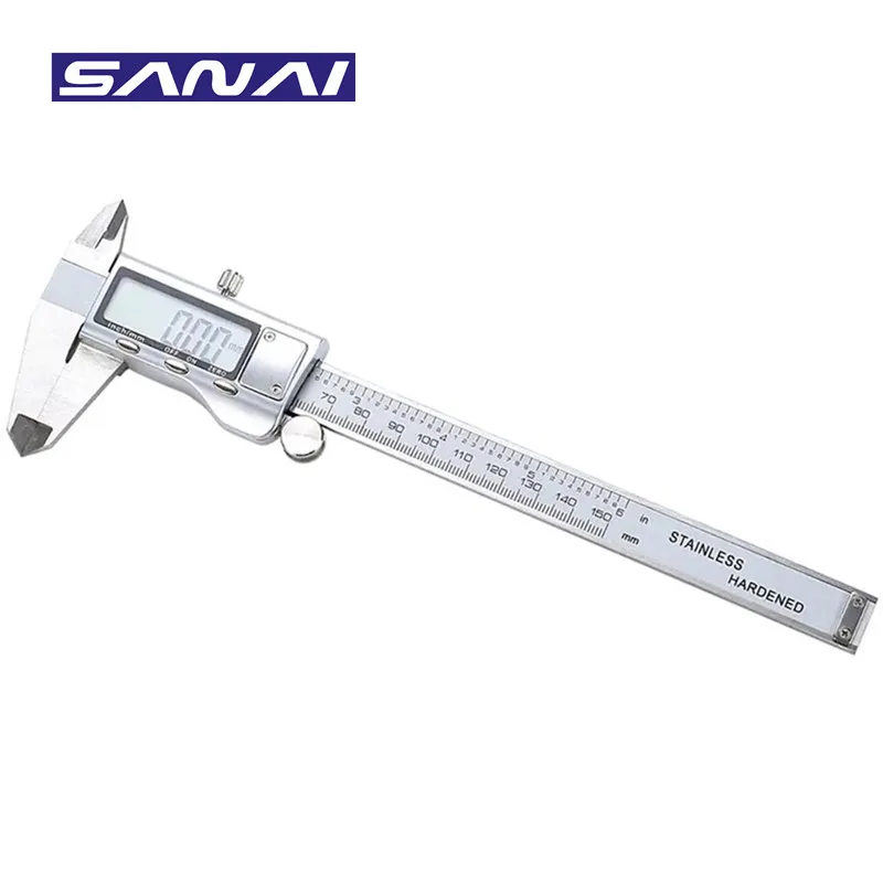 SANAI Metal Caliper Stainless Steel Digital Caliper 6 inch Electronic 200mm 300mm Measuring Tool LCD Digital Ruler Gauge