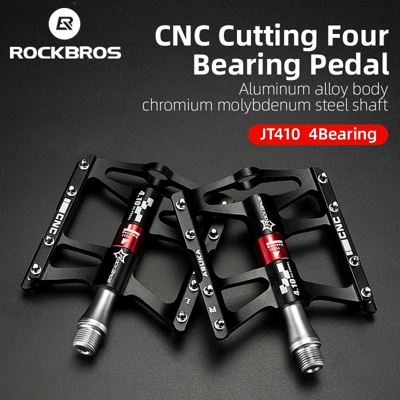 

ROCKBROS Bicycle Pedals MTB Road Bike Pedal Cycling Ultralight Aluminium Alloy 4 Bearings Pedals Cycling Flat Pedals Bike Parts