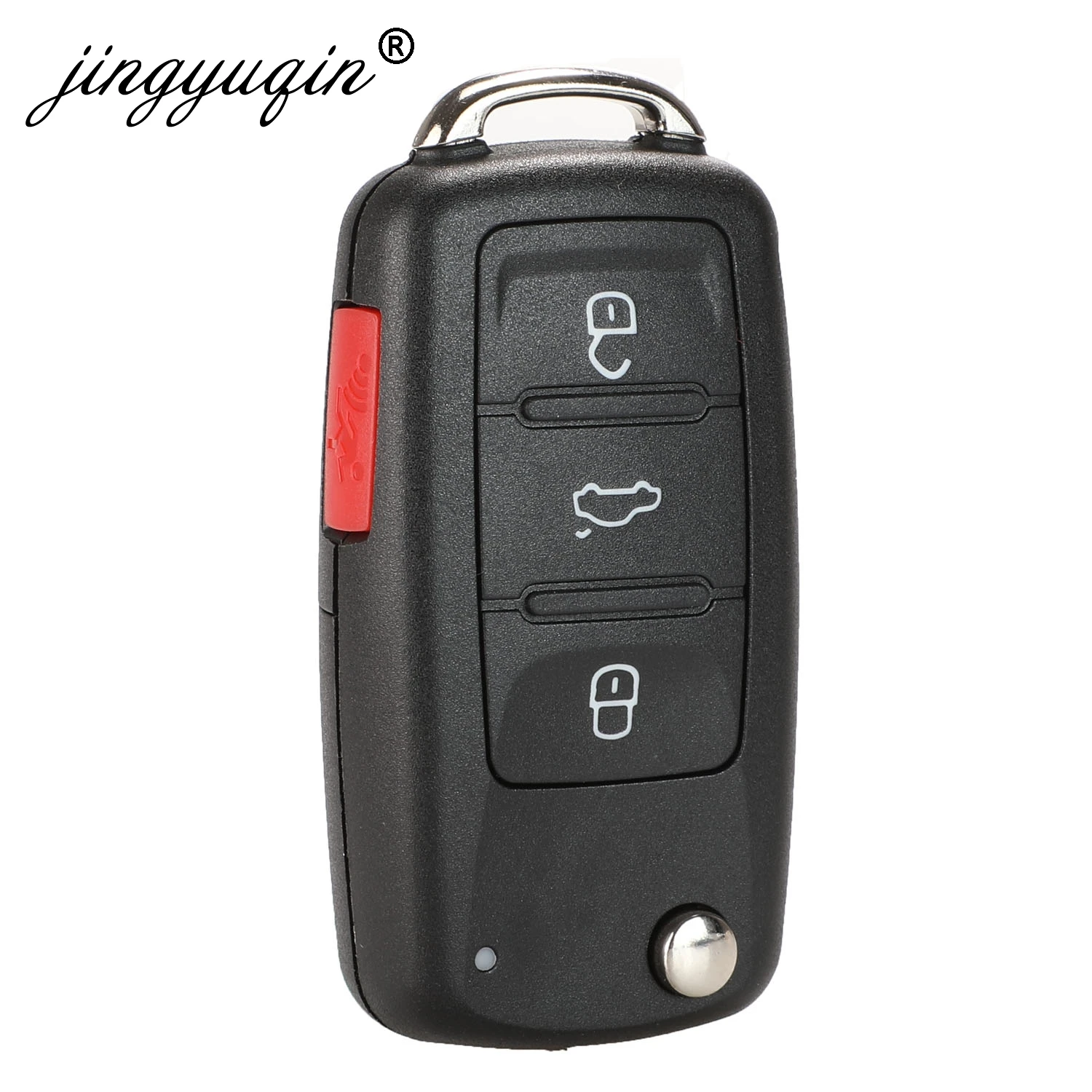 Jingyuqin 10 szt. 4 guziki 020AD obudowa pilota bez kluczyka etui nadające się do VW Caddy Eos Golf Jetta Beetle Polo Up Tiguan Touran 5 k0837202ad