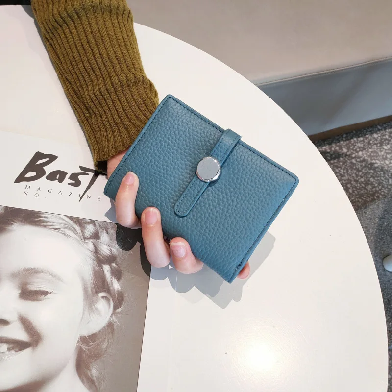 100% Cow Genuine Leather Women's Wallets and Fashion Small Money Bag Luxury Wallet Design Coin Purses Simple Wallet Card Holder