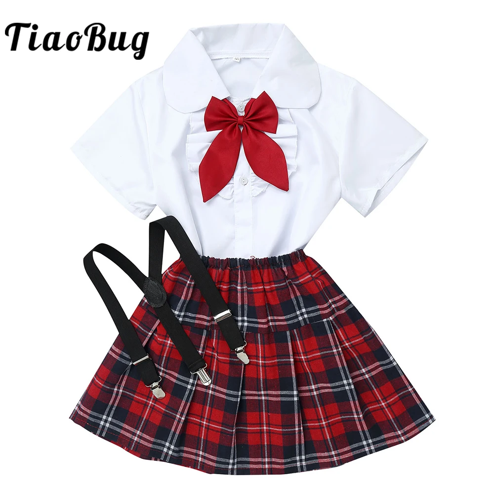 

Professional Dance Clothes Sets Competition Performance Costume Children Choir Wear Kids Skirt+Tops+Suspenders+Suspenders Sets