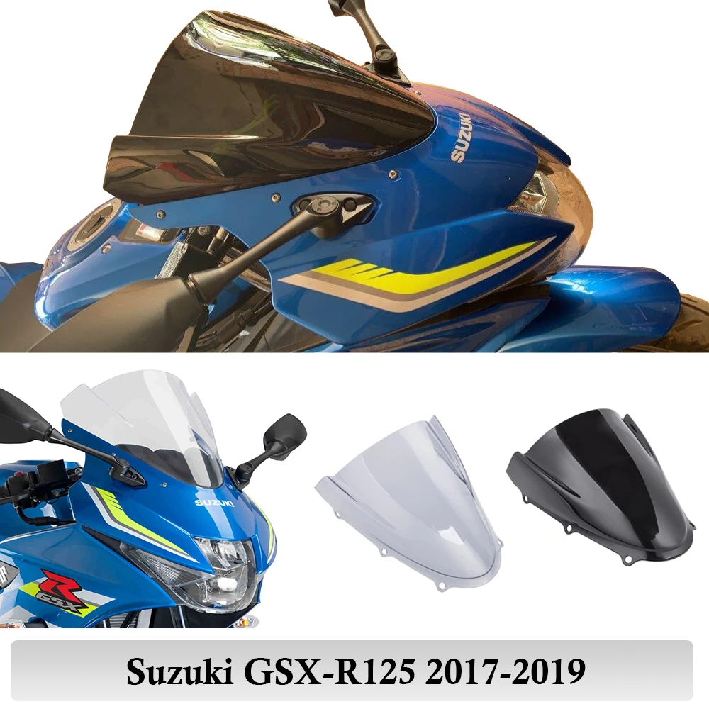 

GSXR125 Windshield Windscreen Protector for Suzuki GSX-R125 GSXR 125 2017- 2022 Double BUbble Touring Racing Moto Flyscreen