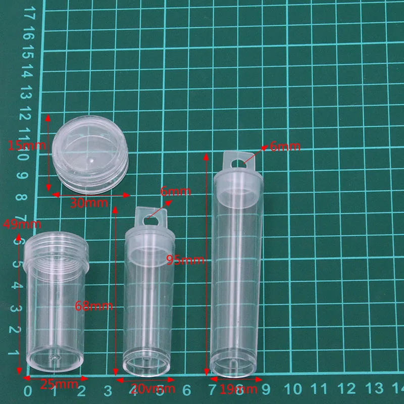 5pcs 4 Styles New Product PP Transparent Box Jewelry Nail Accessories Making Original Cylindrical Storage Found