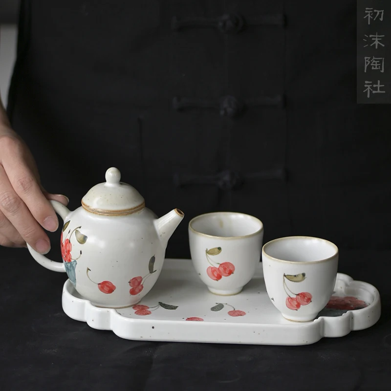 

★at the beginning of the jingdezhen manual hand-painted coarse pottery kung fu tea set ceramic tea tea set tea service