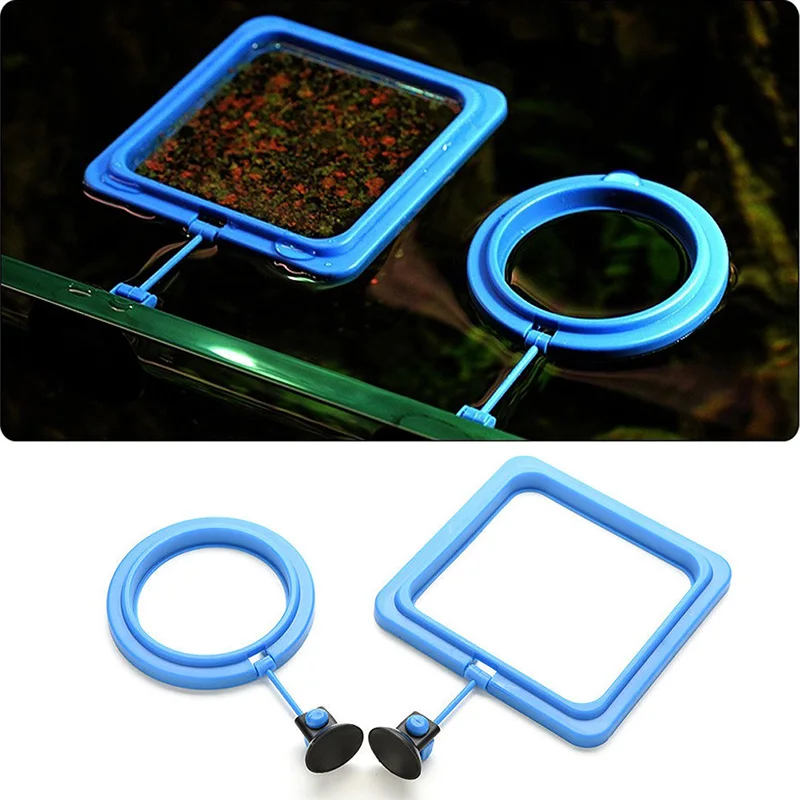 New Aquarium Fish Tank Square/Circle Ring Feeder Feeding Station Float Floating Food