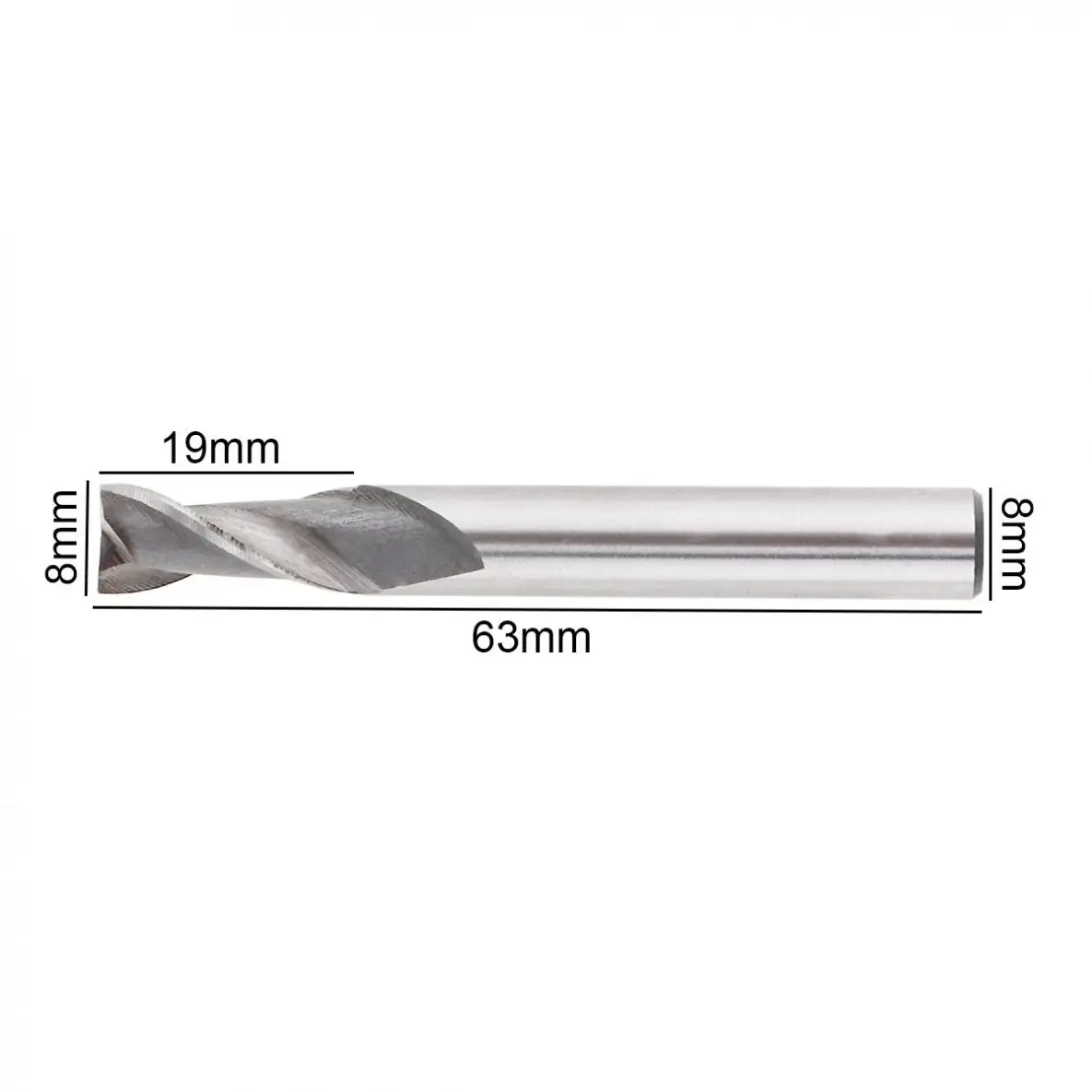 1- 8 mm 2 Flute HSS End Mill Cutter with Super Hard Straight Shank for CNC Mold Processing Metal Milling Cutter