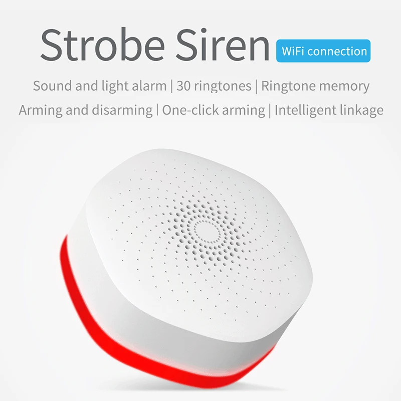 Sirene inteligente de segurança wifi, sirene com som e luz, 1/2 peças, suporte para smart life, água/movimento/porta, sensor app de pressão