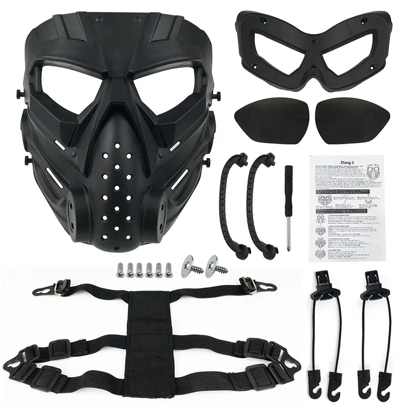 Game Mask For Airsoft Costume Halloween CS Cosplay Full Face Protective Mask Tactical Breathable Skull Adjustable Strap