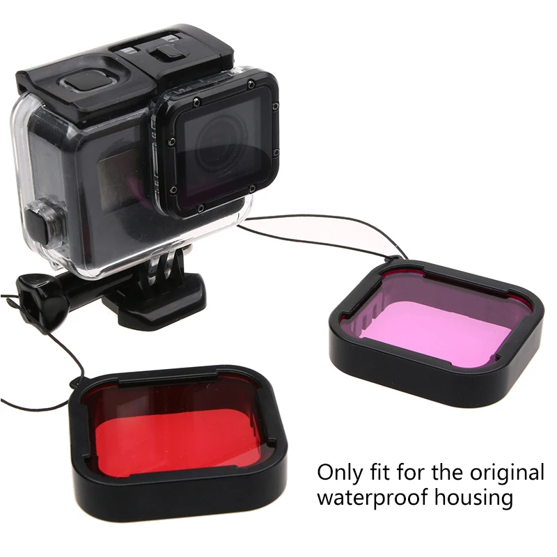 Super Thin Waterproof Filters 3Pcs Red Pink Purple Underwater Diving Filters Set for Gopro Hero 5/6/7