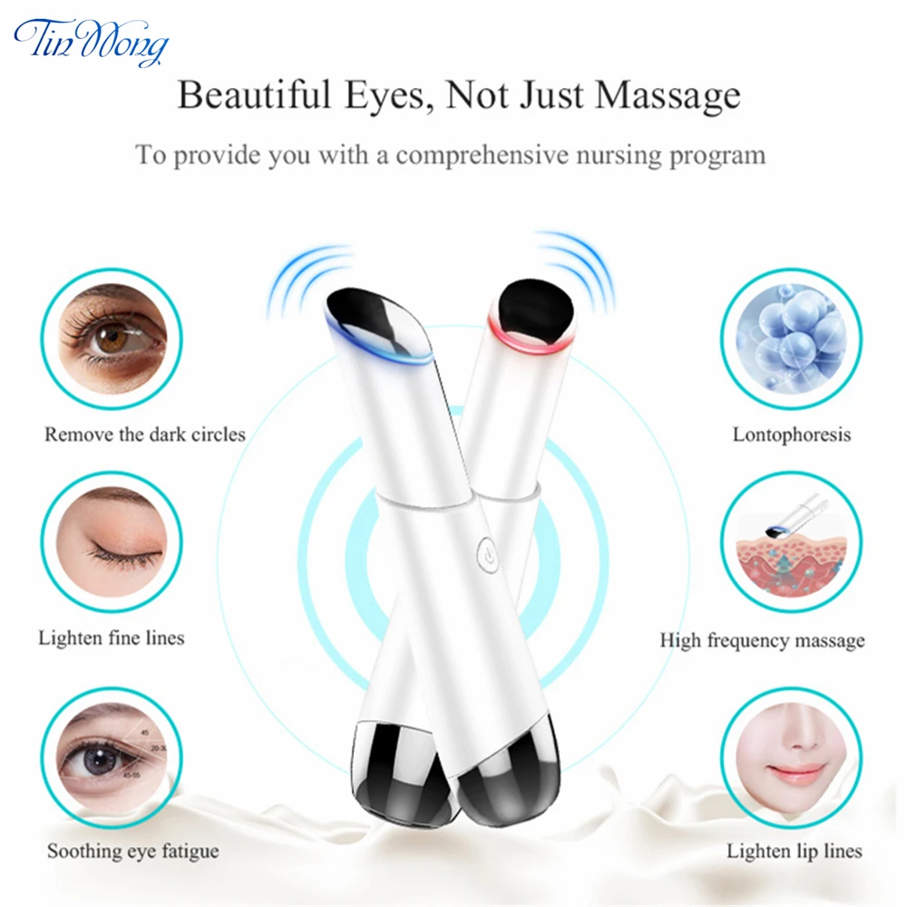 Electric Eye Massage Device Negative Ion Photon Therapy Wrinkles Removal Relief Anti-Aging Massager