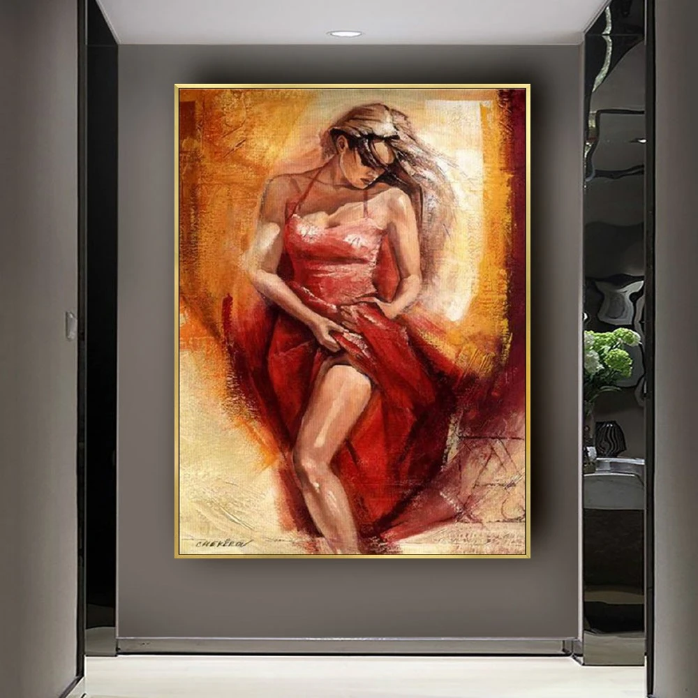 MYT Free Shipping 100% Hand Painted Spanish Men And Women Dance Tango Dance Modern Abstract Handmade Oil Painting On Canvas Art