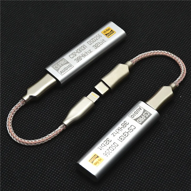 New TYPE C TO 3.5MM DSD256 For Android&iPhone Headphone Amplifier Adapter DAC Portable dad usb Cirrus Logic hifi ios win10 pc