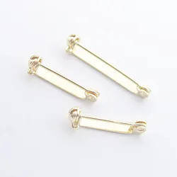 10pcs gold color Brooch Base Pins Blank Safety Lock Brooch Pin Base For DIY Jewelry Making Clothing Findings