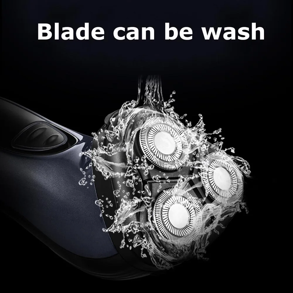 3D電動充電式シェーバー男性のかみそり3ブレードひげトリマー切断機シェービング