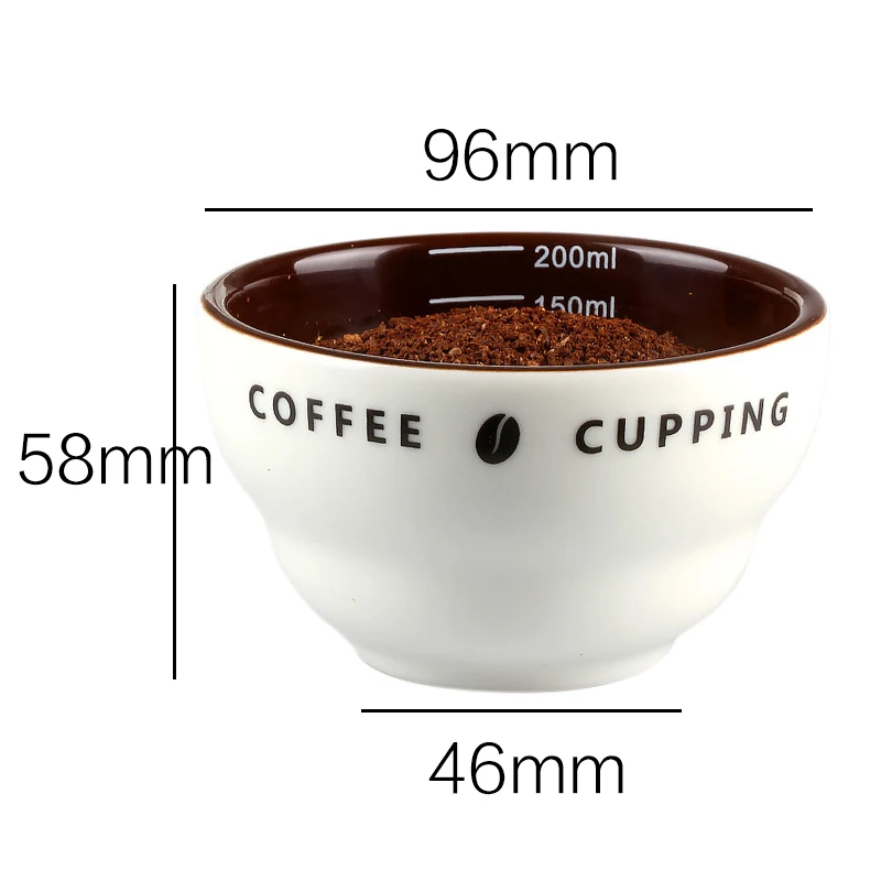 200ml Measuring Suit for Cupping Cup Ceramic Coffee Cup U-shaped Coffee Evaluation Cup Measuring Bowl