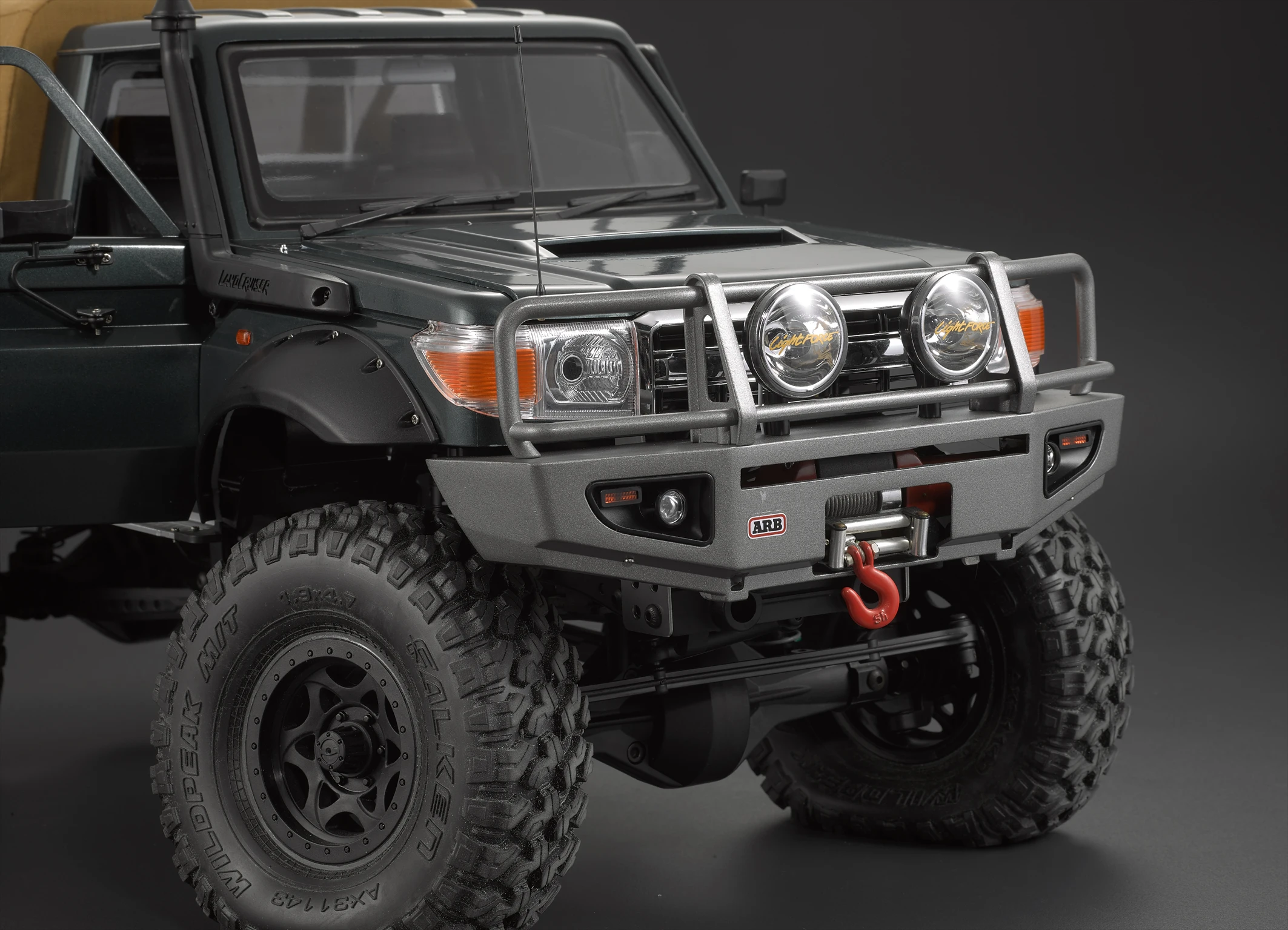 Killerbody 48718 1/10 RC Crawler Parts Alloy Bumper W/LEDS Upgrade Sets Fit For LC70,Truck and SUV Traxxas TRX-4 Chassis