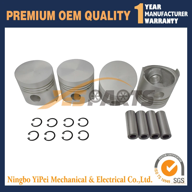 

4 set Piston Kit STD For Kubota V1702