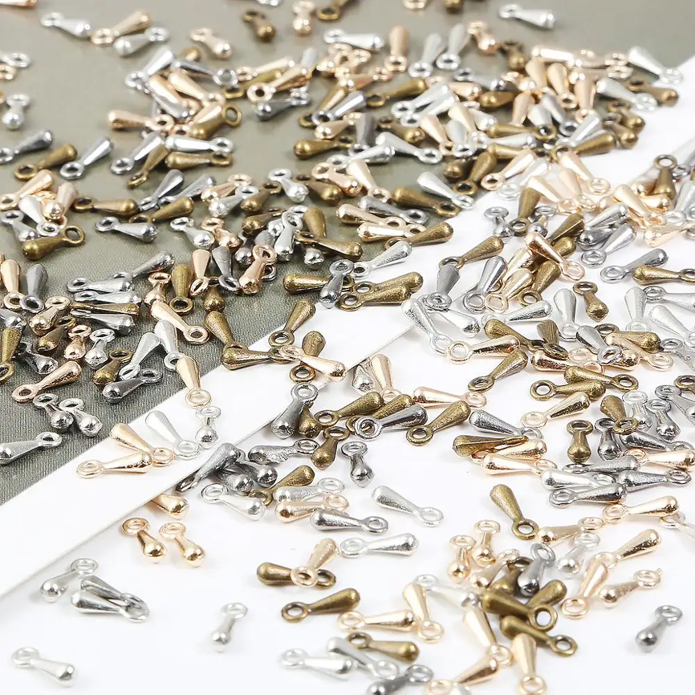 100 sztuk 2x7mm kropelki wody przewód Charms koraliki końcowe dla naszyjnik bransoletka Crimp kończy rozszerzone rozszerzenie łańcuchy ogony zapięcie wisiorek