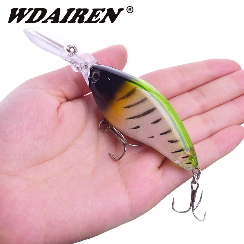 1PCS Deep Diving Crank Fishing Lures 11cm 18g Floating Lifelike Wobblers Artificial Hard Bait With 6# Treble Hooks Isca Peche