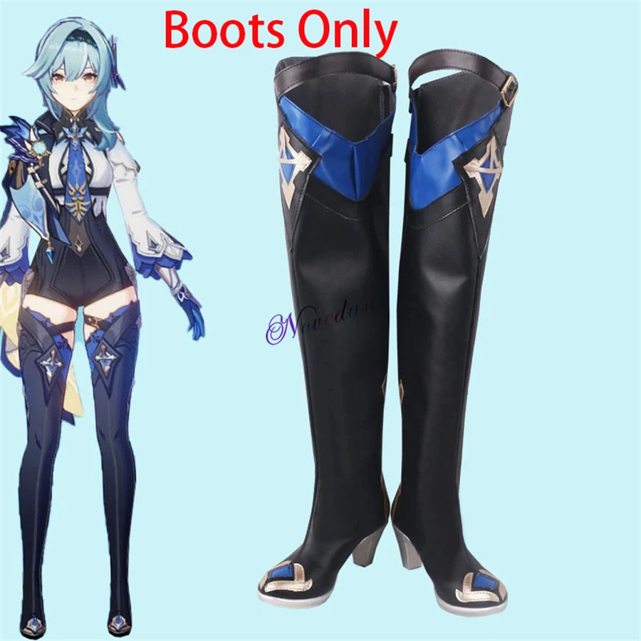 Genshin impacto cosplay eula genshin eula stoking cosplay traje sapatos peruca festa de halloween roupa jogo terno bodysuit macacão