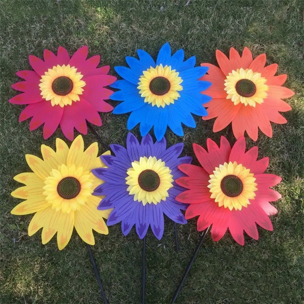 

Windmill Toy Artificial Flowers Bouquet Realistic Faux Autumn Windmill Toy Silk Yellow Sun Flower For Wedding Garden Office