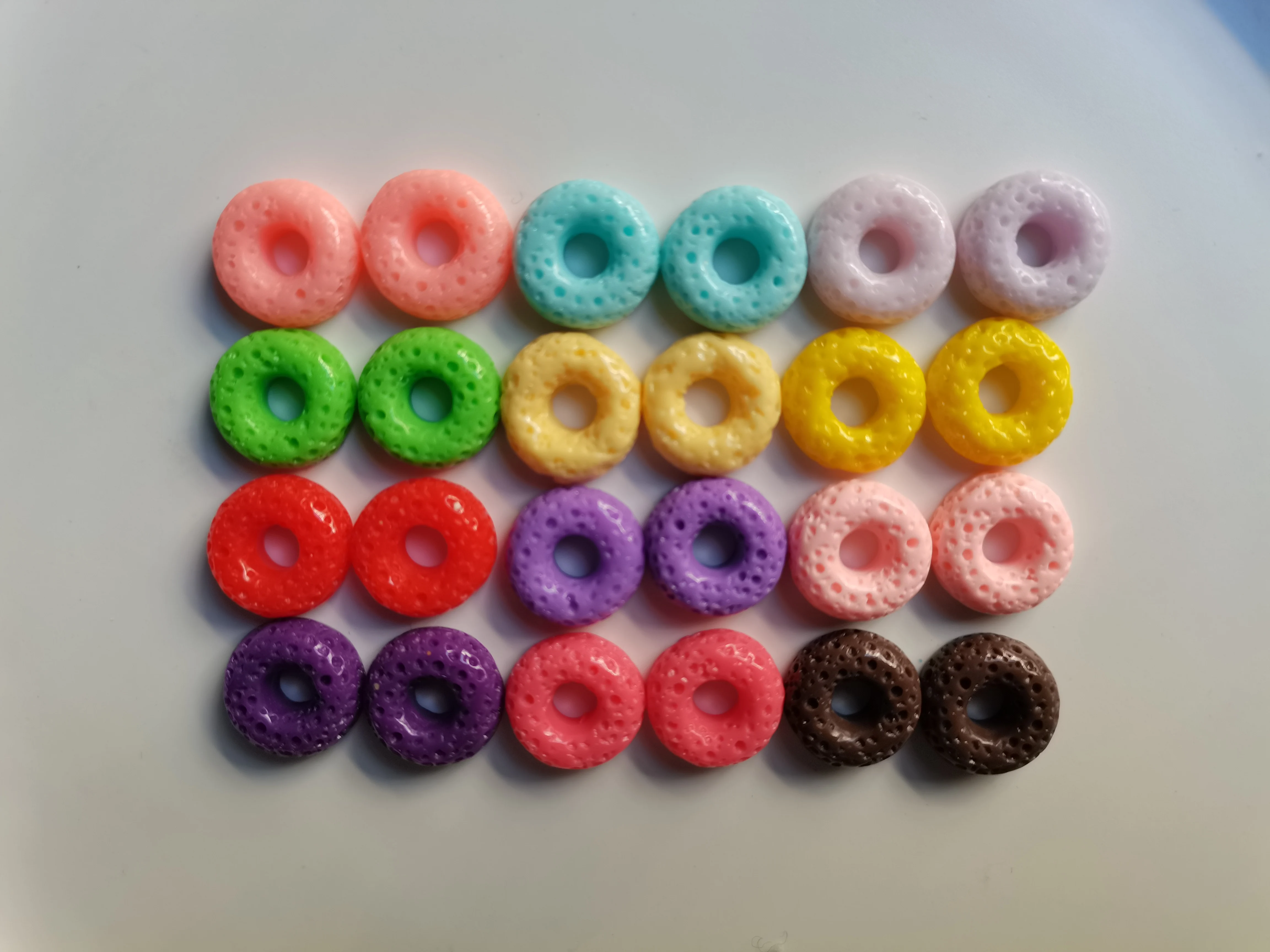 Donuts Flatback Resin Froot loops Cabochon Craft For diy hair accessories mobile phone case Decoration Scrapbooking