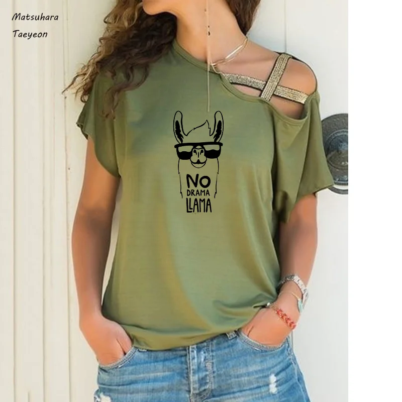 

Llama Print T Shirt Women Short Sleeve Loose Tshirt Summer Women Graphic Tee Tops Casual Tee Big Size S-5XL T-shirt