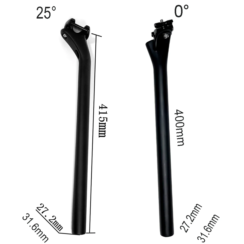 THRUST-Carbon Fiber Road Bicycle Seatpost, 27.2, 31.6mm, MTB Carbon Seat Tube, Total 415mm Offset, 25mm