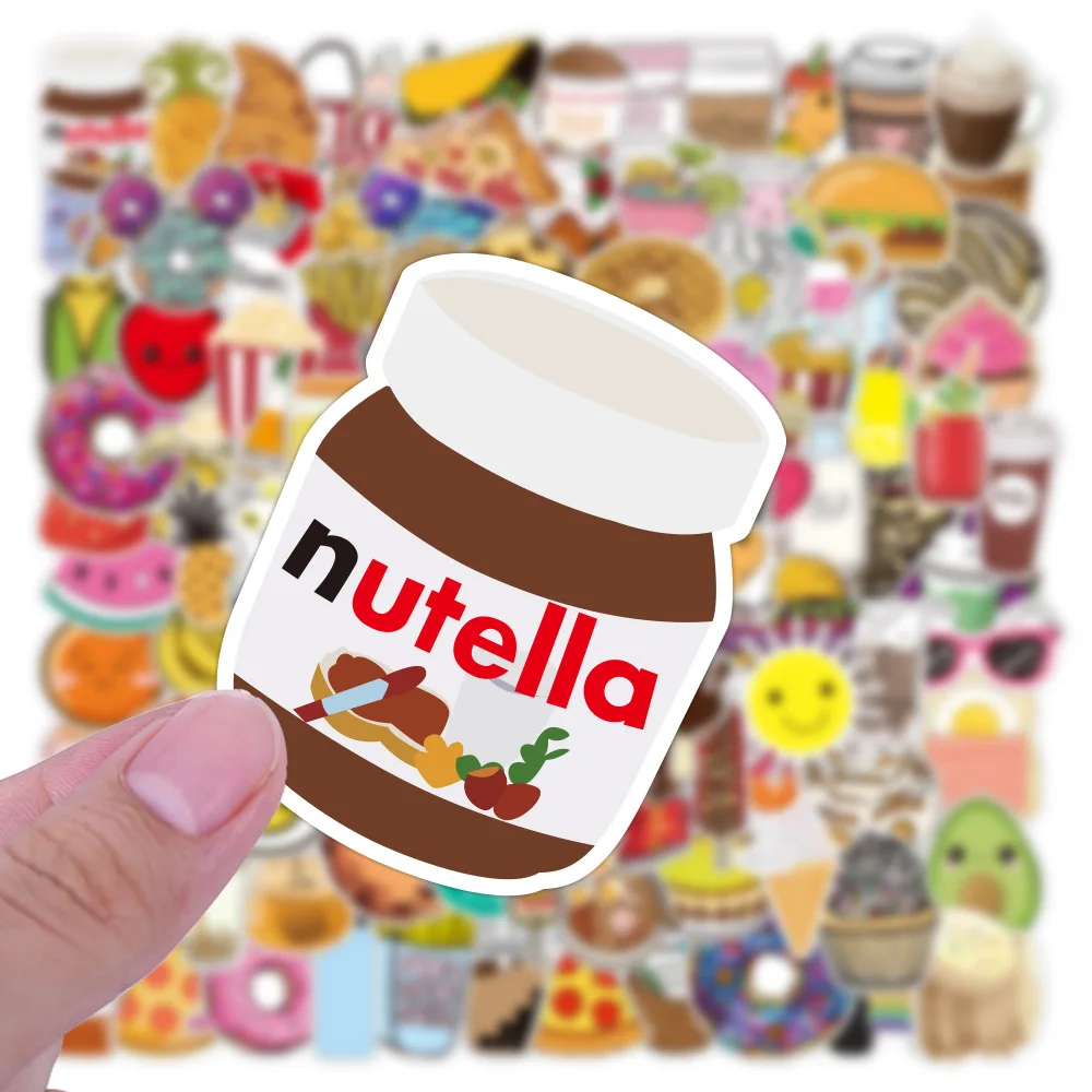 10/50/100PCS Cute Food Cartoon Stickers Aesthetic Laptop Phone Water Bottle Bike Travel Luggage Graffiti Decal Kid Sticker Toy