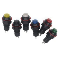 5pcs DS-211 213 10mm Round Momentary Self-reset/Self-Lock Push button Switches ON-OFF Red Green Push Button Switch