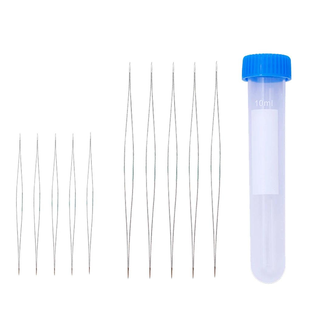 10 sztuk 2 rozmiary z dużym uchem frezowanie igły ręcznie szycia domowego DIY zroszony igły składane frezowanie Pins otwarte igły do biżuterii