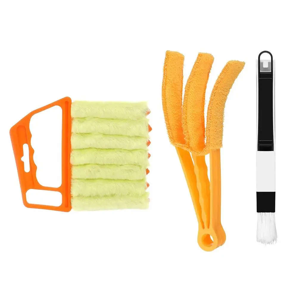 

3pcs Car Air Outlet Cleaning Brush Hand-held Cleaning Brush Dust Collector Blinds Window Air Conditioner Dust Collector Cleaner